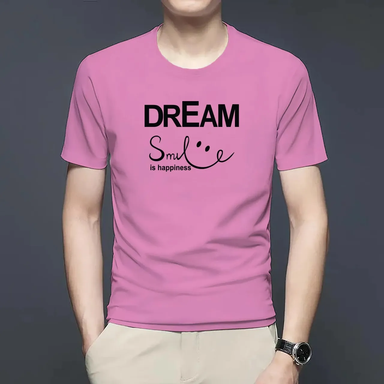 Dream smile Half Sleeve T-Shirt For Men
